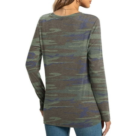 

Gubotare Bustier Tops For Women Women s Top Deep V Neck Slim Fitted T-Shirt Front Surplice Wrap Short Long Sleeve Tees Green S