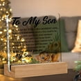 thumbnail image 3 of Gifts for Son - Best Son Gifts From Mom - Gift for Son Birthday Christmas Wedding Day - Meaningful to My Son Clear Desk Decorative Sign Home Decor Acrylic Sign 4x4 Inch, 3 of 7