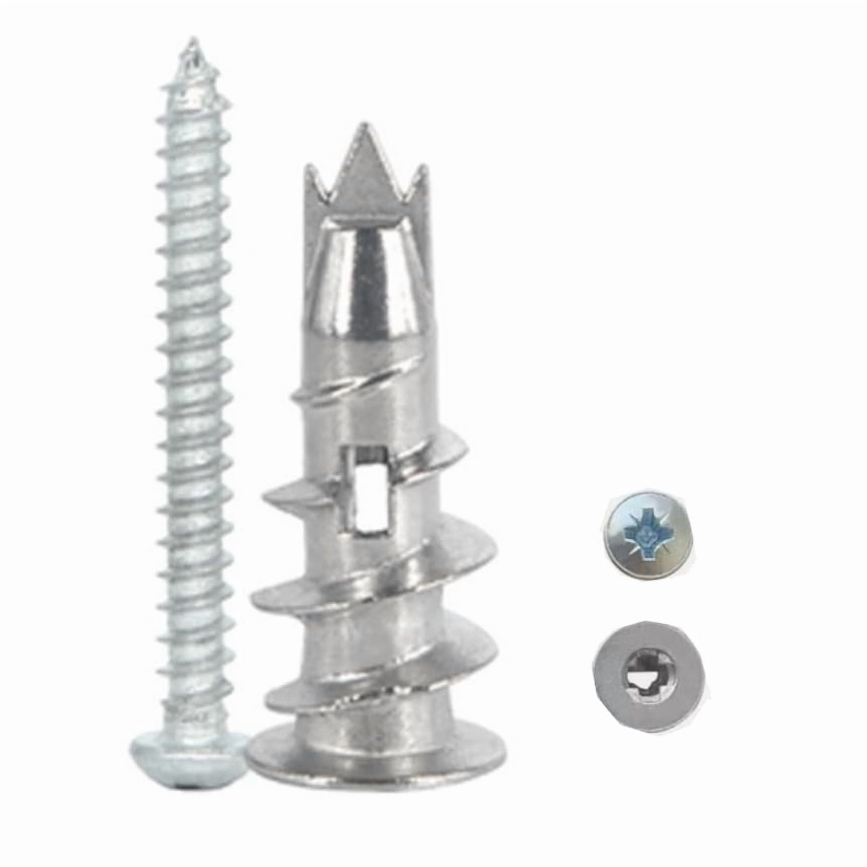 120pcs Self Drilling Drywall Anchors with Screws Kit, Zinc Plated Steel Ancors and Screws for Heavy Duty Cabinets, Shelves, Furniture, No Need to Drill Holes in Wall (3 Sizes)
