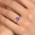 thumbnail image 4 of Gem Stone King 10K Two Tone Gold Purple Amethyst and Lab Grown Diamond Engagement Ring for Women | 1.50 Cttw | Oval Checkerboard 8X6MM | Gemstone February Birthstone | Size 6, 4 of 6