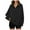 Black, variant on Kaprioy Womens Sweatshirts Oversized Casual Loose Button Up Henley Pullover Top High Low Split Winter Fall Fashion Clothing Grey, M