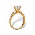 thumbnail image 2 of PalmBeach Jewelry 2.14 TCW Round Cubic Zirconia 18k Gold-plated Sterling Silver Engagement Anniversary Ring, 2 of 5