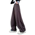 thumbnail image 2 of Cowsor Girl's Wide Leg Sweatpants High Elastic Waist Straight Leg Baggy Jogger Pants with Pocket, 2 of 7