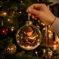 thumbnail image 3 of Christmas LED Lighted Glass Ball Ornaments, Clear Hanging Globe with Storybook Scene , Gold Cap Rope Hanger for Xmas Tree Wreath Mantel Holiday Decor Gift, 3 of 5