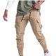 thumbnail image 1 of Pantalones largos para hombre, de color liso, elásticos, ajustados al tobillo, informales, deportivos, transpirables, para hombre, 1 of 3