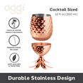 thumbnail image 3 of Oggi Copper Pineapple Cup with Straw, 3 of 8