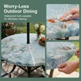 thumbnail image 5 of Round Outdoor Tablecloth with Umbrella Hole and Zipper, Coastal Octopus Tablecloth with Elastic Waterproof, Farmhouse Eucalyptus Leaf Marine Lifes Patio Table Covers for 36" - 44" Picnic Pool Tables, 5 of 9