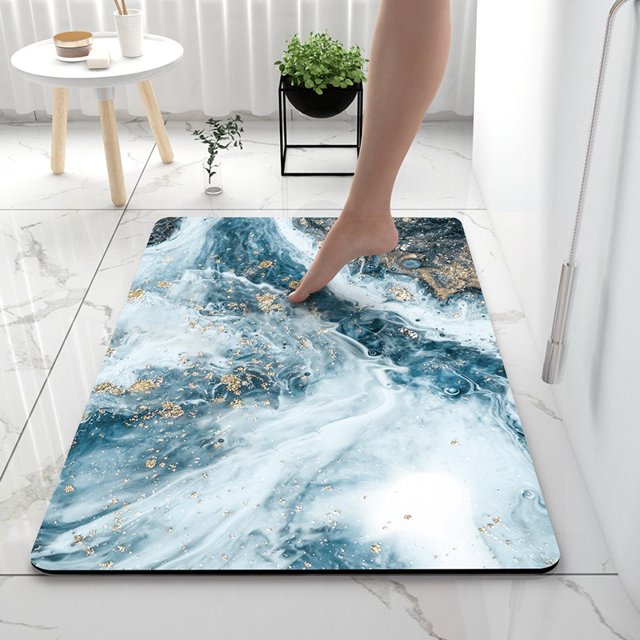 1pc Super Absorbent Diatom Mud Bath Rug - Soft and Non-Slip Shower Carpet for Home Bathroom - Quick Dry Bath Mat with Diatomaceous Earth - Bathroom Accessories