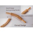 thumbnail image 7 of Curved Wood Therapy Roller Massage Tools, Lymphatic Drainage, Wooden Massage & Muscle Roller Stick | Maderoterapia Rolling Body Massager for Pain Relief, Cellulite (Curved Roller Stick), 7 of 7