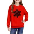 thumbnail image 4 of Lorytime Christmas Sweaters for Kids Girls Boys Snowflakes Hoodies Long Sleeve Pullover Drop Shoulder Soft Tops Red, 4 of 4