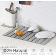 thumbnail image 6 of DROPEO Stone Dish Drying Mat for Kitchen Counter, Large 24" x 16" Foldable Diatomaceous Earth Drying Mat with Mini Soap Tray, Quick Dry Dish Mat, Light Gray, 6 of 8