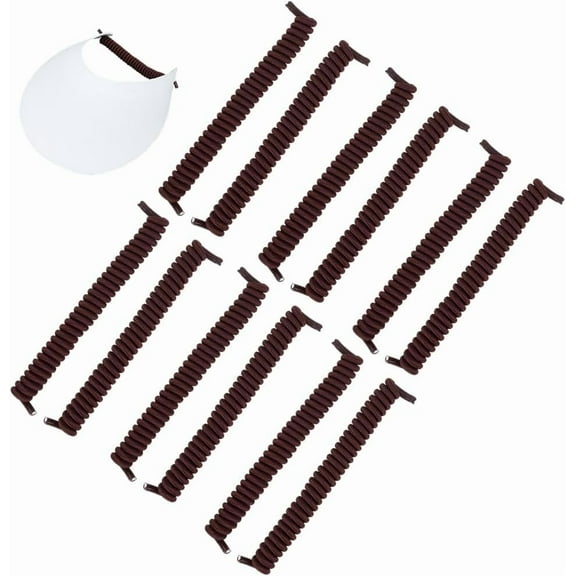 6 Pairs Sun String Visor Cord Coconut Brown Curly Shoelaces Replacement Elastic Shoe Lace for DIY