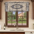thumbnail image 6 of Vintage Boho Curtain Valances for Windows, Kitchen Valance Window Treatments Panel 2 Pack, Rustic Southwestern Geometric Ethnic Rod Pocket Short Curtains for Bathroom Bedroom 42 x 18 Inch, 6 of 8