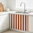 thumbnail image 3 of Burnt Orange Stripe Small Cabinet Curtains 10"W x 11"L, Farmhouse Striped Abstract Art Sink Skirt Dust-Proof Short Curtain for Bathroom Vanity Storage Cubby Desk, Self Adhesive Privacy Drapes, 3 of 9
