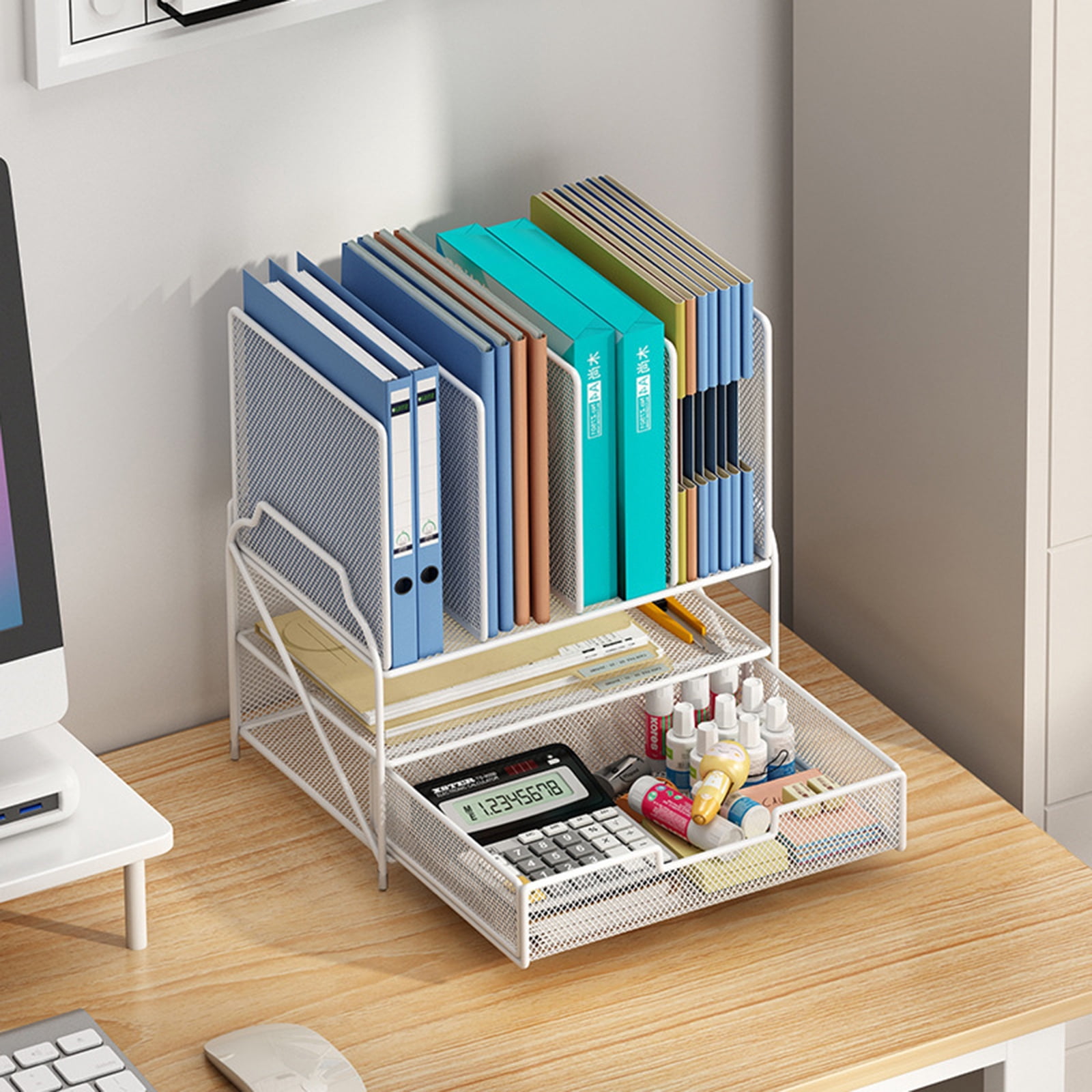 Large Capacity Desk Organiser Pen Holders Paper Letter Tray with File Holders Desk Accessories for Office