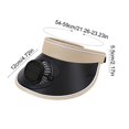 thumbnail image 3 of Sombreros de ventilador con energía solar y carga USB para hombres y mujeres, de ala ancha, transpirables, con parte superior vacía y protección solar, de poliéster., 3 of 6
