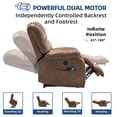 thumbnail image 4 of SOCIALCOMFY Stainless Steel Office Power Remotes 1 x Dual Motor Large Power Lift Recliner Chair, Brown, 4 of 7