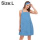 thumbnail image 2 of Vestido de toalla para baño/ducha para mujer con cierre de correas, envolturas corporales ligeras hasta la rodilla, 2 of 5