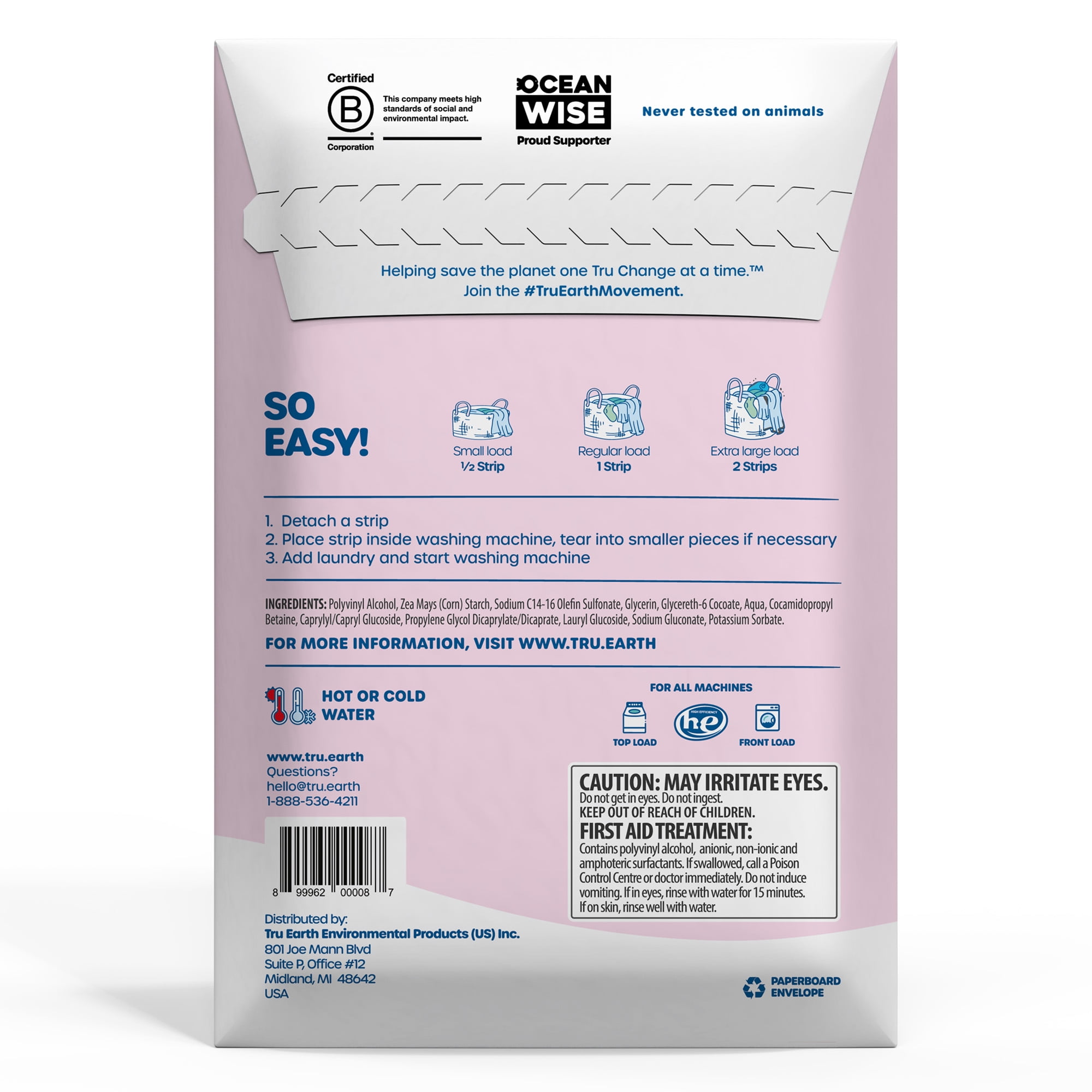(2 pack) Tru Earth Laundry Detergent Sheets - Baby - Up to 128 Loads (64 Sheets) - Laundry Detergent Eco-Strips