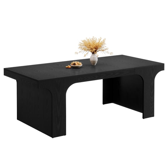 Fnova 71" Farmhouse Dining Table for 6-8 People, Rectangular Wooden Kitchen Table with Double Pedestal, Dinner Table for Dining Room, Kitchen, Office, Banquet, Living Room