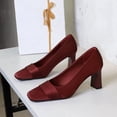 thumbnail image 2 of Women Square Toe High Heels 7CM Sexy Pumps Silk Wedding Evening for Bride Prom Party, 2 of 5