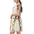thumbnail image 2 of Easygdp Black African Woman para Vestido Transpirable de Mujer, Vestido Suelto de Manga Corta con Pliegues y Bolsillos para el Verano, 2 of 6