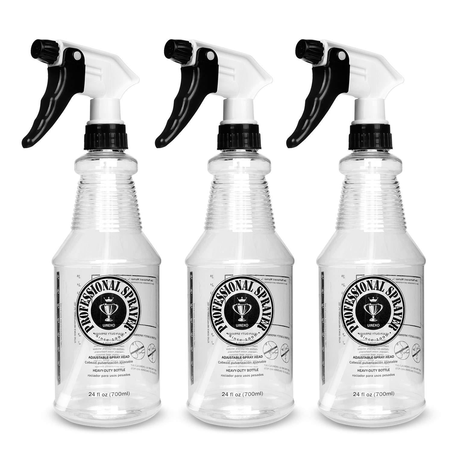 Plastic Spray Bottles 16 oz Leak Proof Water Fine Mist Sprayer Empty Bottle for Cleaning Solutions Auto Detailing Plants Bathroom and Kitchen 6 Pack