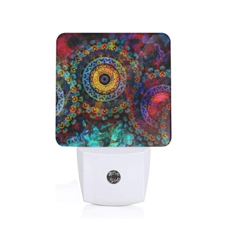 

Naloa Mandala Colorful Night Lights Plug into Wall Dusk to Dawn Sensor Warm White Led Night Light 0.5W Nightlight suit for Adults Bedroom Bathroom Hallway Kitchen