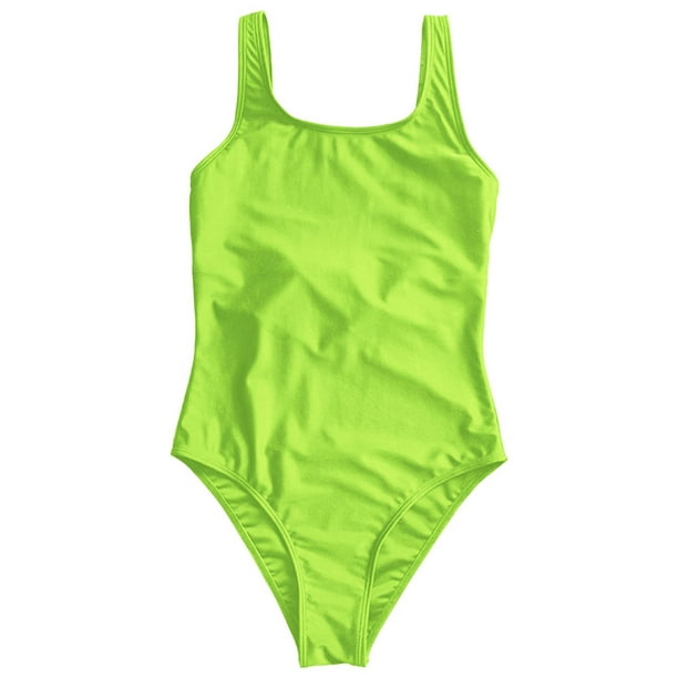 Slim Strap Bikini Swimsuit Gathering Solid Color Swimsuit Beach Seaside ...
