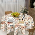 thumbnail image 6 of Fall Flowers Tablecloth Round 60 inch,Orange Autumn Floral Leaves Farmhouse Decorative Table Cloth Washable Wrinkle Resistant for Kitchen Dining Room Party Picnic Harvest Decor, 6 of 6