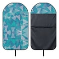 thumbnail image 6 of POLERO Teal Geometric Triangle Car Towel Seat Cover, Non Slip Waterproof Plush Microfiber Cover, Washable for Cars Vans and Drivers, 6 of 7