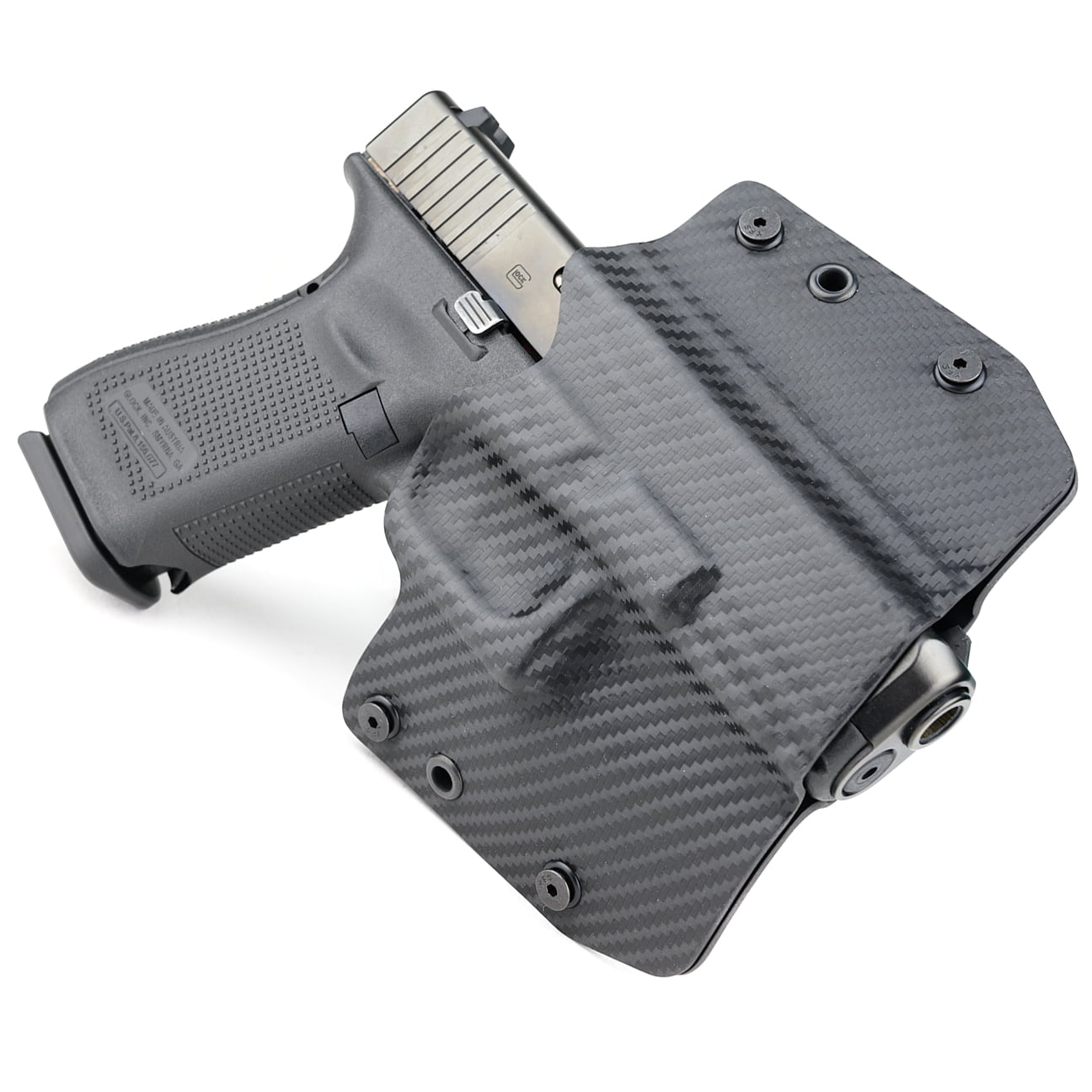 Outlaw Holsters: Black Carbon Fiber OWB Holster (Left-Hand, Fits Glock 17 Gen 4)