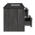 thumbnail image 6 of Wall Mount Sink Vanity Cabinet, Dark Grey Gray, Wood, Mid Century Hotel Bedroom Bathroom, Modern Contemporary HB34065, 6 of 11