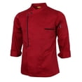 thumbnail image 4 of facefd Retro Chef Jacket Coat Uniform Long Sleeve Hotel Kitchen Apparel 3XL Red, 4 of 8