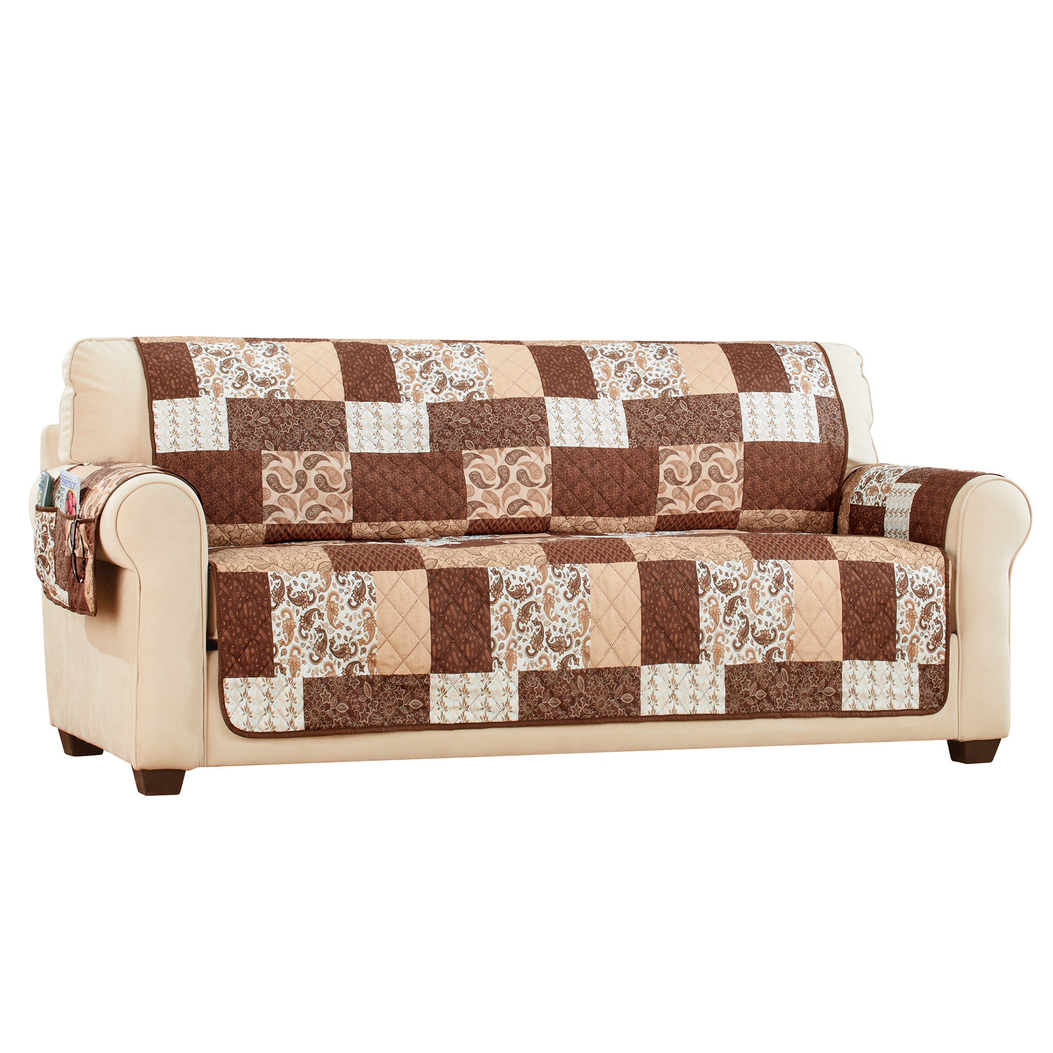 Collections Etc Paisley Printed Patchwork Furniture Protector Cover