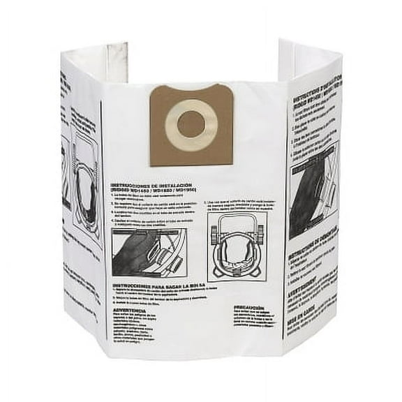 High-Efficiency Dust Bags, Filter Bag, 55423 Wet/Dry Vacuum Cleaner | Bundle of 5 Each
