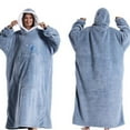 thumbnail image 3 of Maoww Polyester Winter Hooded Sweater Blanket For Couples Warm And Comfortable Sleeves With Pockets Hoodie blue, 3 of 6