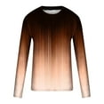 thumbnail image 5 of Cotton Gradient Color Long Sleeve Crewneck Tops for Men Plus Size Comfy Pullover 3D Print T Shirts Brown,5XL, 5 of 6