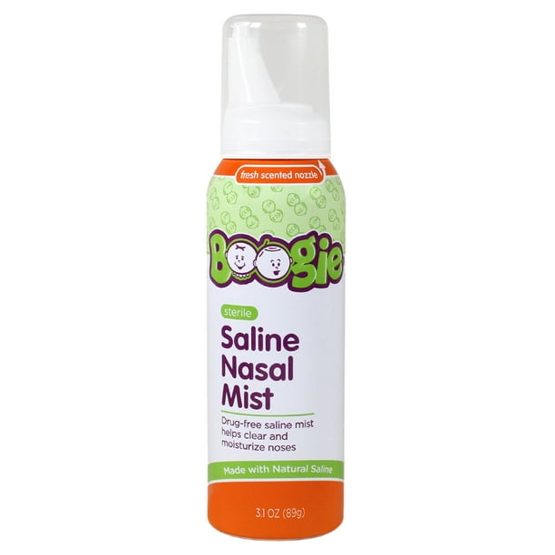Boogie Mist Natural Saline Mist For Stuffy Noses, Non-Medicated Fresh Scented Nozzle