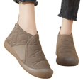 thumbnail image 5 of Gyexs Snow Boots for Women Winter Shoes Toe Cap Furry Lined Ankle Boots Slip On Quilted Comfortable Warm Booties, Coffee, Size 6.5, 5 of 8