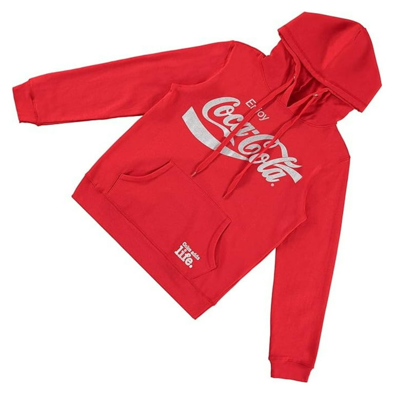 Ladies Coca Cola Fashion Shirt Coke Classic Logo Fleece Hoodie