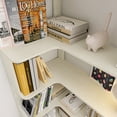 thumbnail image 4 of Leumius 5 Tier Freestanding L-Shaped Corner Bookshelf,Wooden Bookcase with Anti-drop Panel and Anti Tipping Device, Display shelf Open Storage,White, 4 of 22