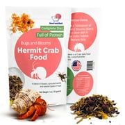 Bugs and Blooms Hermit Crab Food - 1 oz - 30 Grams - Whole Food Diet for Hermit Crabs - Seeds, Bugs and More by Snout and Shell