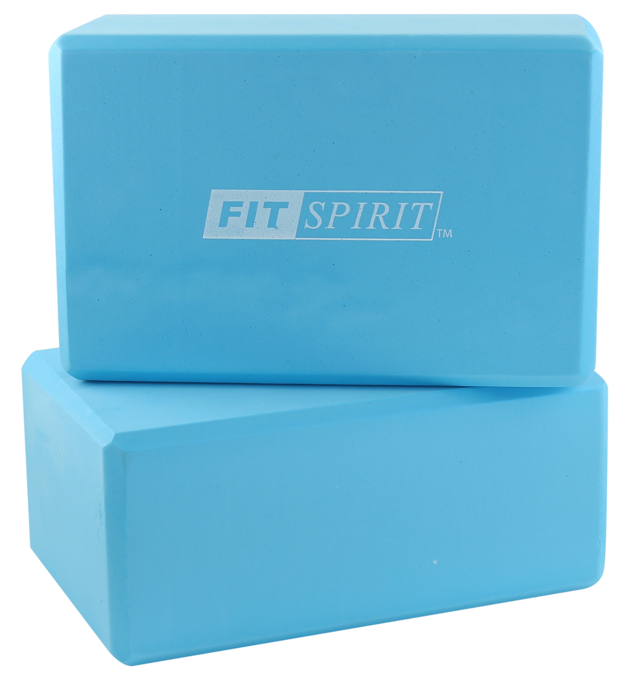 Fit Spirit Set of 2 Blue Exercise Yoga Blocks 9 x 6 x 4 Walmart