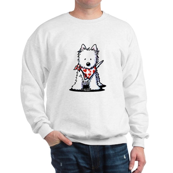 CafePress - Heart Scarf Westie Sweatshirt - Crew Neck Sweatshirt