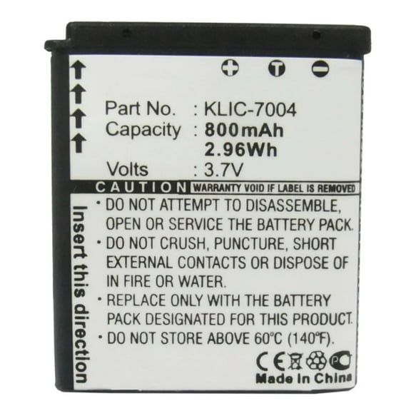 Batteries N Accessories BNA-WB-L8984 Digital Camera Battery - Li-ion, 3.7V, 800mAh, Ultra High Capacity - Replacement for Kodak KLIC-7004 Battery