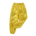 thumbnail image 4 of iniim Kids Boys Girls Shiny Sequined Pants Hip Hop Jazz Harem Pants Trousers Street Dance wear Costumes A Gold 7-8, 4 of 7