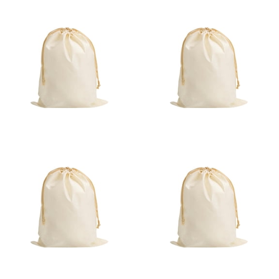4 Pcs Dustproof Drawstring Bags Bulk Purse Dust Storage Bags for Handbags Covers Non Woven Fabric Cloth Pouch String Packing Organizer Shoe Pouch(Beige)
