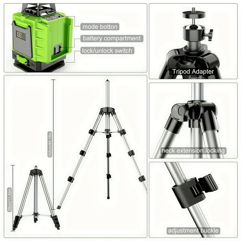 L-Fine 4D Green Laser Level, 4x360Â° Self-Leveling, 4800mAh