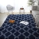 thumbnail image 1 of Alfombra de área azul marino para sala de estar, suave, de lujo, para dormitorio, grande, esponjosa, de felpa, grande, cómoda, alfombra de área (2 x 5 pies, azul marino/blanco) JAMW Sencillez, 1 of 5